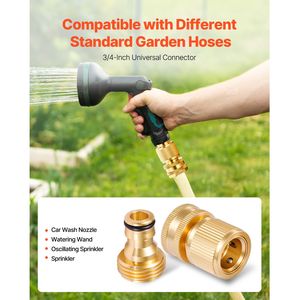 Raccord rapide de tuyau d'arrosage en laiton massif robuste de 3/4 pouce, connecteur mâle-femelle 200 PSI avec 2 ensembles de raccords d'arrosage - Product Image 1