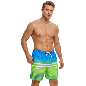 <b>Men's</b> Quick Dry Board <b>Shorts</b> With Print And Drawstring Waist Casual Swimwear <b>Green</b> Blue Patterned <b>Short</b> <b>Shorts</b> - Product Image 4