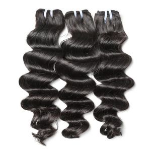 ผมต่อแบบ Remy Indian Human Hair Weave ความหนาแน่น 100% แบบยาว  พร้อมเชือกผูกแบบฝรั่งเศส สีดำธรรมชาติ  ลอน Body Wave น้ำหนัก 300 กรัม 3 มัด - Product Image 3