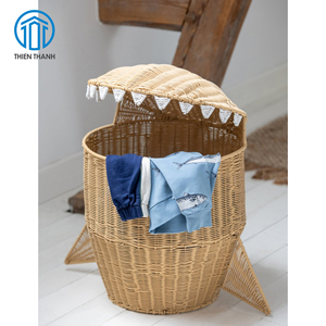 Best Selling New Design Handmade Shark Shaped Rattan <b>Storage</b> <b>Basket</b> with Lid High Quality Wicker <b>Toy</b> <b>Basket</b> Home Decor - Product Image 3