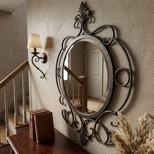 Espejo Decorativo Ovalado Hecho a Mano con Marco de Hierro Forjado Europeo Moderno de Lujo Premium para Pasillo, Venta al Por Mayor - Product Image 4