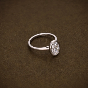 Anillo de Compromiso con Diamante Cultivado en Laboratorio de Corte Ovalado, Anillo de Promesa con Diamante Solitario Certificado VVS2, Joyería de Oro de 18K para Mujer - Product Image 3