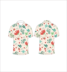 เสื้อโปโลผู้ชายลายพิมพ์ทั้งตัวสไตล์ทรอปิคอล แขนสั้นลำลองสำหรับเล่นกอล์ฟ - Product Image 3