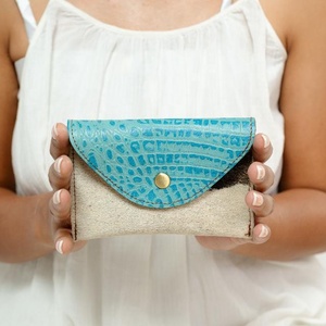 New Arrival Stylish Embossed Floral Print Fur Leather Card Coin Case Wallets Rectangle Credit Card Holder Case <b>Cute</b> Card <b>Purses</b> - Product Image 1