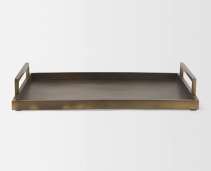 Bandeja de metal tradicional india hecha a mano, plato de metal pesado para servir té, café, bocadillos, frutas secas, dulces, ideal. - Product Image 2