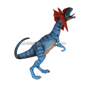 Bleu Dilophosaurus 2 Dynamite Boîte Dinosaure Halloween Citrouille Poussin Père Noël Chat Chaudron Oeuf De Pâques Maison Fibre De Verre Résine Artisanat - Product Image 6