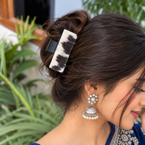 2026 Designer Cowhide Leather Cute Hair Claws Elegant Luxury Design Genuine Leather Hair Claw <b>Clips</b> for Women Hair Accessories - Product Image 1