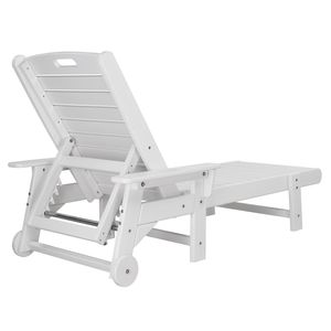 Lettino Prendisole in HDPE con Schienale 195x75.5x33cm Bianco Regolabile - Product Image 2