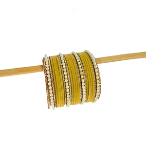 Women Ethnic Velvet Stainless Steel <b>Bangle</b> <b>Set</b> Traditional Jewelry Eco-Friendly Vintage Customized Fashion Wear Wedding Occasion - Product Image 1