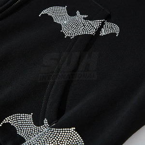 Sudaderas con Cremallera y Pedrería para Hombre, Servicio OEM, 100% Algodón, Alta Calidad, Venta al Por Mayor - Product Image 5