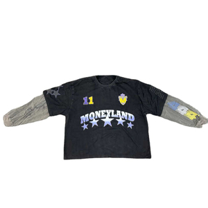 <b>Men's</b> Long Sleeve T-<b>Shirt</b> <b>Skull</b> Print O-Neck Punk Style Regular Fit Jersey Cotton Gray Thermal Waffle Knit <b>Shirt</b> - Product Image 2