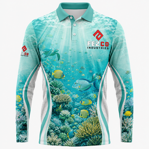 เสื้อโปโลตกปลาผู้ชายแบบสั่งทำพิเศษ ปกคอปกติดกระดุม แขนยาว UPF 50 ระบายอากาศได้ดี แฟชั่นพิมพ์ลาย แห้งเร็ว - Product Image 5