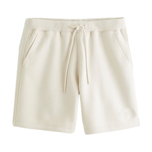 Pantalones Cortos Bermuda de Algodón Beige para Hombre, Color Sólido, Casuales, con Cordón en la Cintura, Elásticos, Ajuste Cómodo, Largo Medio - Product Image 5