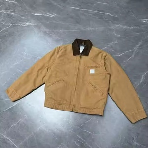 Custom Distress Vintage Duck 100% <b>Cotton</b> Satin Weave Work Wear Fabric Canvas Work Jacket Detroit Worker Workwear Jacket Me - Product Image 1