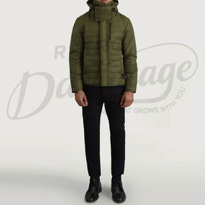 Chaqueta Acolchada Verde Oliva Personalizada para Hombre, Parka de Invierno con Capucha y Múltiples Bolsillos, Abrigo Funcional Acolchado para Exteriores - Product Image 3