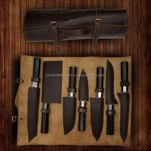 Ensemble de couteaux de chef de style japonais très vendu, couteaux de cuisine professionnels 10 pièces, acier inoxydable écologique, manche en bois de rose - Product Image 3