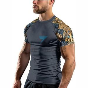 Maillot de bain Rash Guard extensible à manches courtes pour homme, séchage rapide, anti-UV, idéal pour la course à pied - Product Image 6