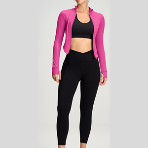 Lightweight Breathable Yoga Jacket <b>Zipper</b> Closure Front Logo Stand Collar Women Fitness Slim Nylon Activewear - Product Image 4
