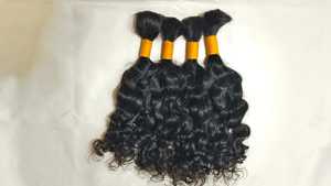 Wholesale Bulk Unprocessed Cuticle Aligned Remy Indian Hair <b>Extension</b> Machine Double Weft Single Drawn Deep Wave Style Raw Human - Product Image 3