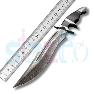 OEM Wholesale 15" Factory Made <b>Cheap</b> Low Price Handmade Damascus Steel Bull Horn Handle Hunting Camping Knife Ideal <b>Gift</b> - Product Image 6