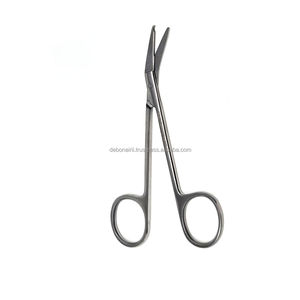 Jeu de ciseaux à point de suture 3 pièces 4.5 "droits, incurvés et coudés avec crochet en croissant Ciseaux en acier pour le retrait de suture, EMS - Product Image 2