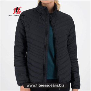 Women's <b>quilted</b> puffer jacket Winter solid color polyester Full sleeve stand collar <b>Wadding</b> - Product Image 1