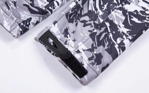 <b>Men</b> Camouflage Waterproof <b>Windbreaker</b> <b>Black</b> White Grey Abstract Print Hooded Outdoor Jacket Full Zip Hiking Jacket Winterwear - Product Image 5