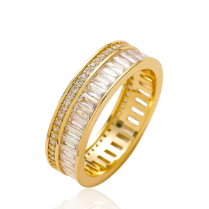 Trendy Hip Hop Moissanite Diamond Eternity Band <b>Ring</b> Bold Fashion Statement Jewelry Wedding Gift <b>for</b> <b>Men</b> and Women - Product Image 3