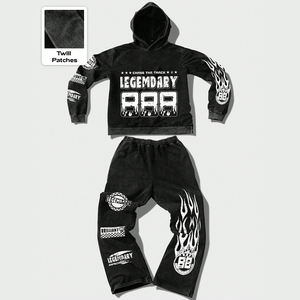 Ensemble survêtement personnalisé pour homme avec sweat-shirt et pantalon imprimés – Ensemble décontracté à manches longues et coupe ample, idéal pour la mode streetwear - Product Image 1