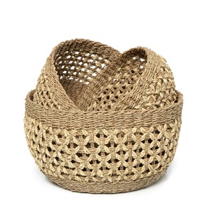 Panier de rangement rond multifonction en jonc de mer écologique Vietrustic pour la lessive et l'usage domestique - Product Image 3