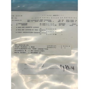 ชุดอุปกรณ์ล็อคเอาท์สำหรับอุณหภูมิสูง ASM 04-328436-01 สำหรับตลับคาสเซ็ต - อุปกรณ์และอะไหล่เซมิคอนดักเตอร์ระดับโลกที่เชื่อถือได้ - Product Image 3