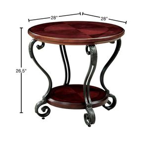 Ornate Design 1pc Traditional Style <b>Brown</b> Cherry Console <b>Table</b> with Open Bottom Shelf for Living Room Furniture - Product Image 6