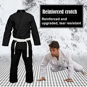 ชุดยูนิเซ็กซ์ BJJ Gi ผ้าฝ้ายพรีเมียมเนื้อเพิร์ลวีฟ น้ำหนักเบา ระบายอากาศได้ดี ทนทาน ชุดฝึกซ้อมยิวยิตสู รับทำโลโก้ตามสั่ง OEM ODM ขายส่ง - Product Image 2