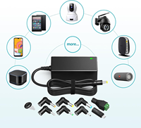 Adaptador de Corriente Universal de 45W 5V-15V 3A AC/DC con 10 Puntas de Carga para Dispositivos Electrónicos Domésticos, Routers, Cámaras CCTV IP, Altavoces