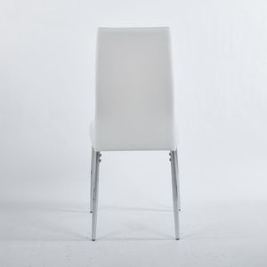 Ensemble de 4 chaises de salle à manger blanches avec pieds chromés - Product Image 5