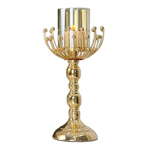 Artistic metal & <b>crystal</b> candle <b>stand</b> for creating warm and inviting atmospheres High-end decorative candle holder - Product Image 1