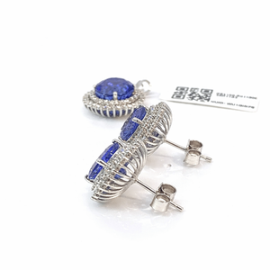 18K White Gold Purple Gemstone jewelry set |10.270 GMS Natural Diamond Halo 1.62 CTS Round Cut Fine Jewelry Elegant Luxury Gift - Product Image 2