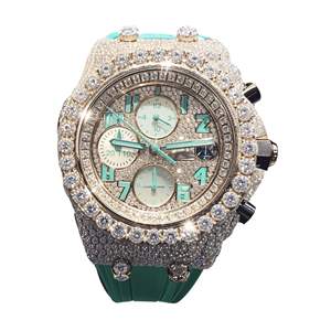 Reloj de Diamantes Cultivados en Laboratorio Personalizado de Alta Calidad Estilo Hip Hop para Hombre, Reloj de Diamantes VVS para Regalo - Product Image 6