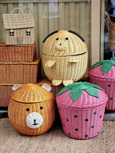 Cesta de almacenamiento con forma de perro y tapa, estilo moderno, cesta de almacenamiento para ropa y juguetes, cesta de almacenamiento infantil. - Product Image 5