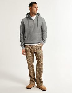 Sweat-shirts décontractés en coton pour hommes avec cordon de serrage et fermeture éclair quart de tour - Product Image 2