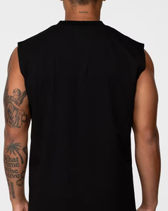 Débardeur Homme Noir Sans Manches Col Rond Qualité Premium 2026 Couleur Unie Tricoté Décontracté Prix Abordable Faible MOQ - Product Image 5