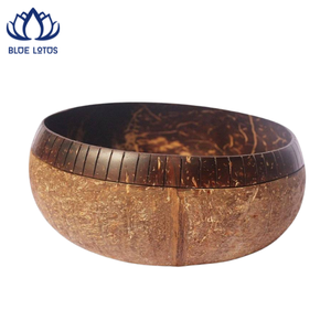 [MEILLEURES VENTES] |   Ensemble de bols en bois de coco écologiques, végétaliens et biologiques, à motif floral sculpté, pour salades et smoothies, du Vietnam - Product Image 1