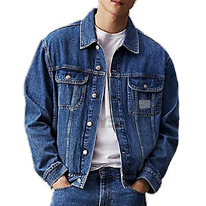 Veste en jean décontractée pour homme, automne, viscose/polyester, séchage rapide, respirante, coupe régulière, doublure en coton et élasthanne, logo personnalisé - Product Image 1