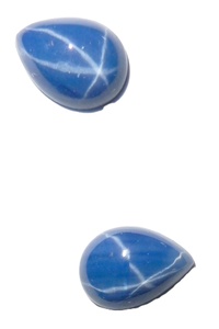 Zafiro Azul Estrella Pera 7x10 mm 3 Quilates, Cabujón Pulido Creado en Laboratorio con Efecto Estrella de 6 Rayos, 4 mm de Altura para Fabricación de Joyas - Product Image 6