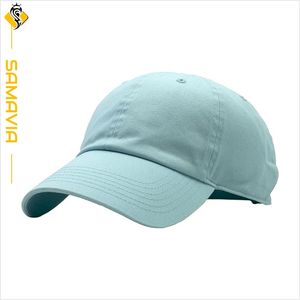 Casquette de baseball unisexe SAMAVIA bleu clair à 6 panneaux, ajustable, en sergé de coton, avec détail nœud vintage, chapeau décontracté pour adultes, printemps-été - Product Image 1