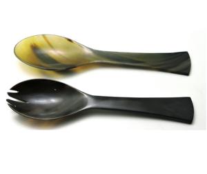 ชุดช้อนตักสลัดทำจากเขาควายธรรมชาติ ดีไซน์สวย ชุด 2 ชิ้น ราคาคุ้มค่า - Product Image 1