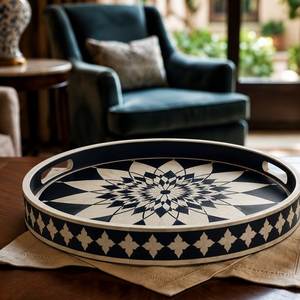 Bandeja de Servir con Incrustaciones de Hueso, Diseño Elegante Hecho a Mano, de Una Sola Capa, Apta para Baño, Apta para Lavavajillas, Grado Alimenticio, Precio Bajo - Product Image 2