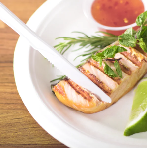 Ensembles de couverts jetables biodégradables écologiques – Couteau, fourchette, cuillère, serviette, sel, poivre, emballés individuellement, sans BPA, pour fêtes - Product Image 4