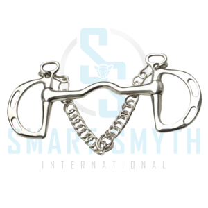 SMART SMYTH INTL - Bocado de Corrección Profesional para Caballos de Acero Inoxidable con Boquilla Portada y Cadena de Correa, Garantía de 3 Años - Product Image 4