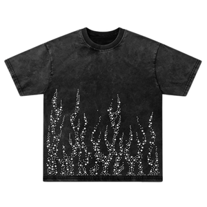 เสื้อยืดคุณภาพสูงสั่งทำพิเศษ ประดับด้วยคริสตัล 100% ผ้าฝ้ายเจอร์ซีย์ สำหรับผู้ชาย แขนสั้น คอกลม สวมใส่สบายๆ ในฤดูร้อน เสื้อยืดแบบยูนิเซ็กส์ - Product Image 2